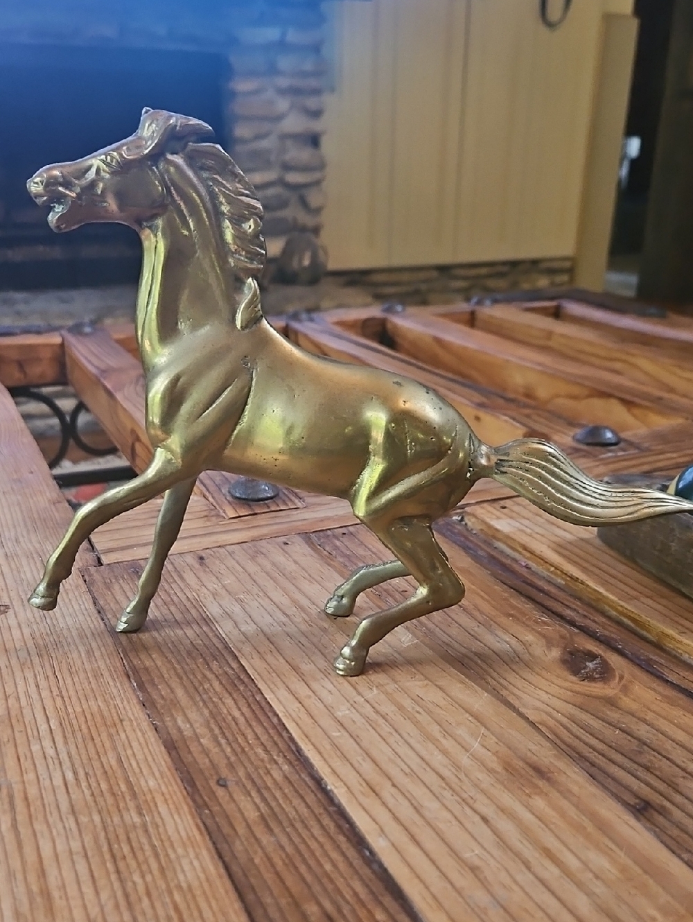 Brass Horse Figurine - Shiny Gold Tone
